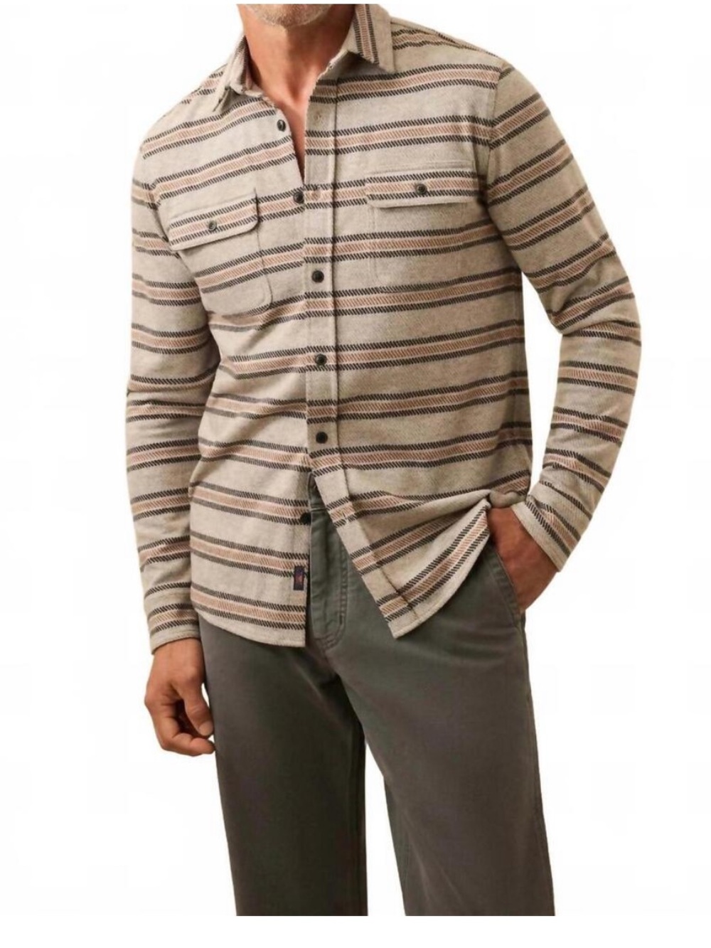 FAHERTY Legend Sweater Shirt Rock Coast Stripe Size XL, NWT